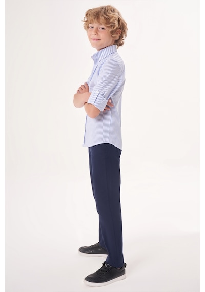 Bisse Regular Fit Yaka Düğmeli Mavi Çocuk Erkek Gömlek Gm23y231161 D35 Mavi