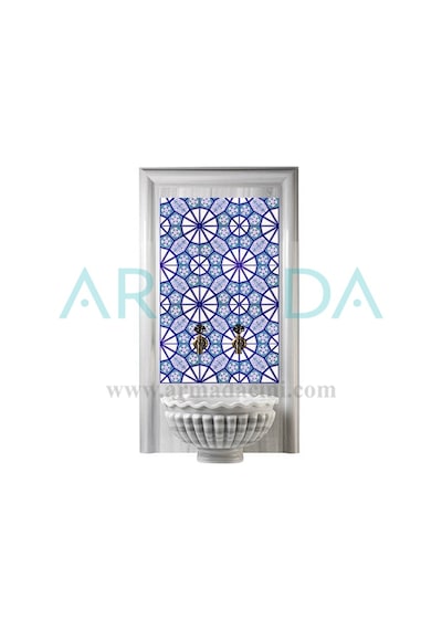 Armada Çini 60X100 CM Ac 3 A Geometrik Serigraf Türk Hamamı Pano