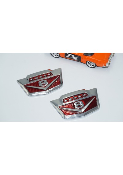 Dk Tuning V8 Çamurluk Yanı Yeni Versiyon Krom Metal Logo Amblem S