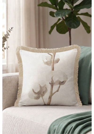 Çiçek Tasarımlı Botanik Saçaklı Yastık Kılıfı-natürel Floral Bej Krem Vizon Püsküllü Kırlent Kılıfı Yalın Yörünge Saten Çiçek Tasarımlı Botanik Saçaklı Yastık Kılıfı-natürel Floral Bej Krem Vizon Püsküllü Kırlent Kılıfı Yalın Yörünge Saten