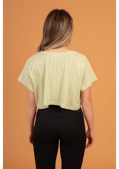 Woof Gym 3D Dog Print Crop Top Soft Green