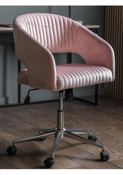 Westwing Murray Kadife Çalışma Sandalyesi Yüksekliği Ayarlanabilir, Siyah & Gümüş Açık Pembe 257 Westwing Murray Kadife Çalışma Sandalyesi Yüksekliği Ayarlanabilir, Siyah & Gümüş Açık Pembe 257