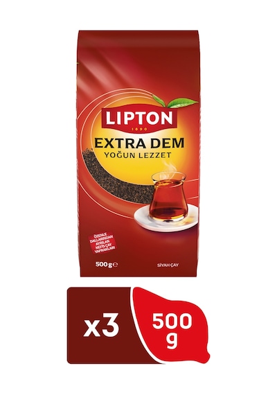 Lipton Extra Dem Siyah Dökme Çay 3 x 500 G