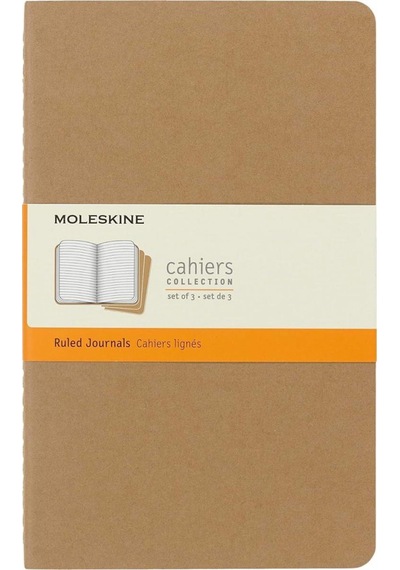 Moleskine Çizgili Cahier Not Defteri 3 Lü Set L Boy Kraft Kahve