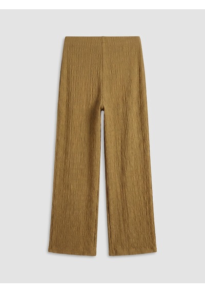 Lcwaıkıkı Classic Sarı Beli Lastikli Dokulu Kadın Pantolon