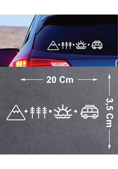 Sahil,karava,dağ Ve Orman Sticker - Araba Oto Motosiklet Karavan Cam Sticker - 02123 20X3,5 Cm