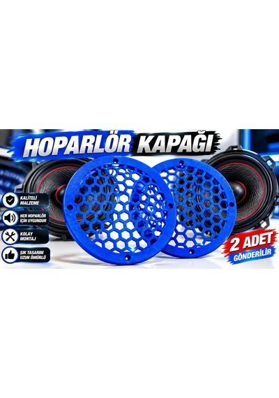 Mavi 16cm Hoparlör Kapağı - Mavi Kaliteli Plastik Midrange Hoparlör Kapak 16 Cm - 2 Adet