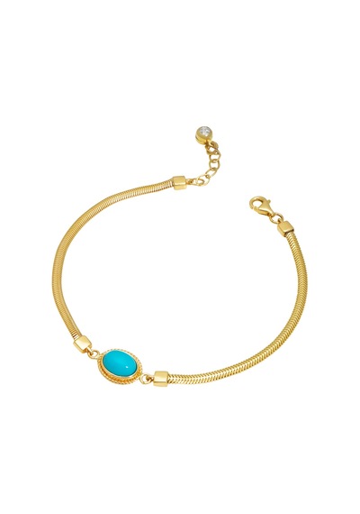 Debora Jewelry 14 Ayar Altın Firuze Taşlı Bileklik