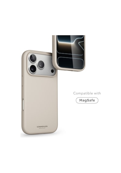 Vonmahlen Apple iPhone Uyumlu 17 Pro Yumuşak Silikon Kılıf Krem