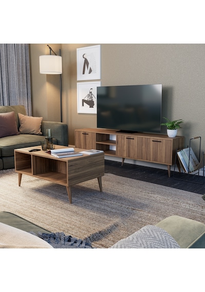 Mezza Set 1583-2072 Exxen 180 Cm (AHŞAP AYAKLI) Tv Ünitesi -Orta Sehpa Seti Ürgüp Rengi Mezza Set 1583-2072 Exxen 180 Cm (AHŞAP AYAKLI) Tv Ünitesi -Orta Sehpa Seti Ürgüp Rengi