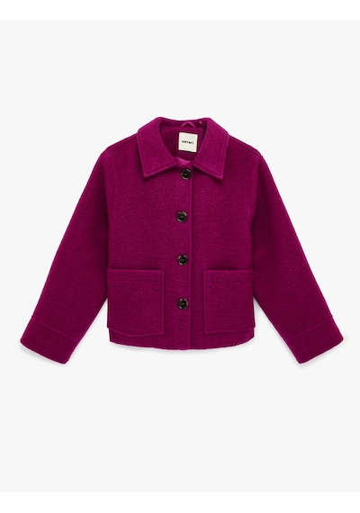 Koton Cepli Uzun Kollu Oversize Crop Kaşe Ceket Mor 6sak20136ew Mor