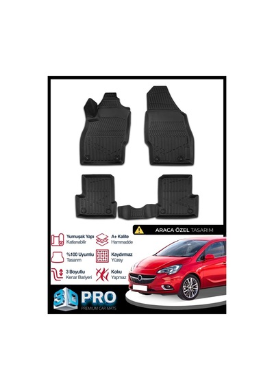 Opel Corsa E 3d Havuzlu Paspas 2014 2015 2016 2017 2018 2019 Model Kokusuz