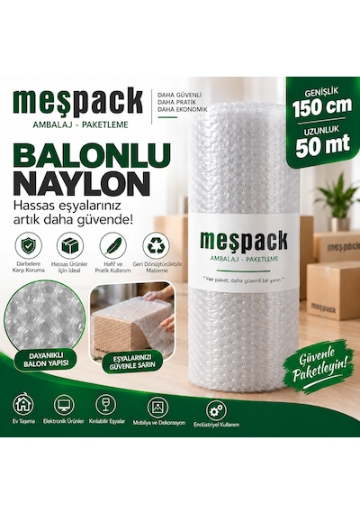 Balonlu Eşya Koruma Naylonu Patpat 150 Cm X 50 M 150x50
