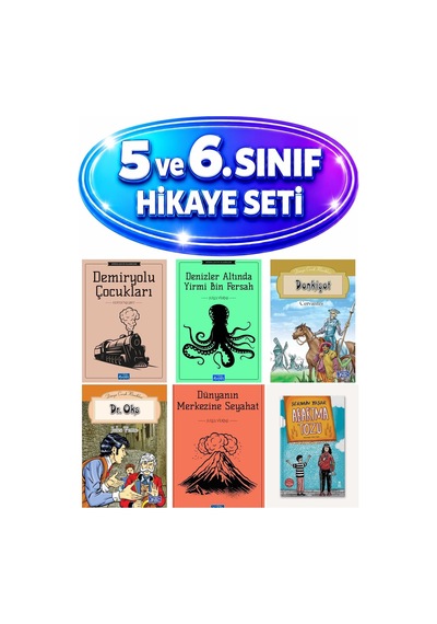 Ortaokul 6 Kitap Set Abartma Tozu Dr. Oks Dünyanın Merkezine Seyahat Denizler Altında 20 Bin Fersah Demiryolu Çocukları
