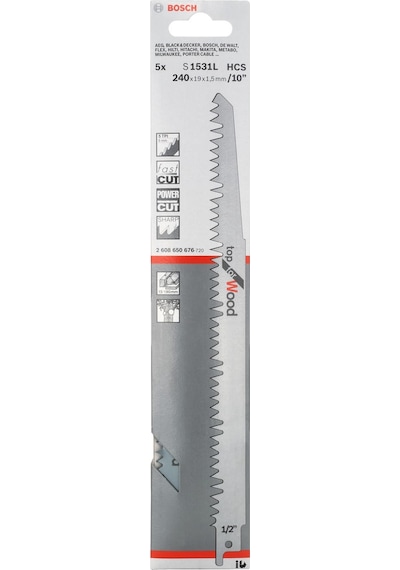 Bosch S 1531 L Top For Wood 5'li Tilki Kuyruğu Bıçağı - 2608650676