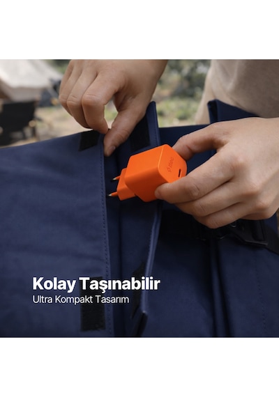 Ttec Smartcharger Gan 45W Avs PD Seyahat Hızlı Şarj Aleti + USB-C - USB-C 3A 120 CM Kablo Neon Turuncu