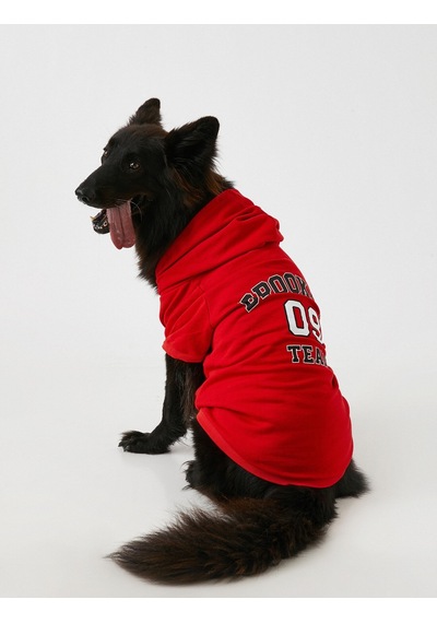 Koton Love Dog Kapüşonlu Sweatshirt Kırmızı 2wal10188ık Kırmızı