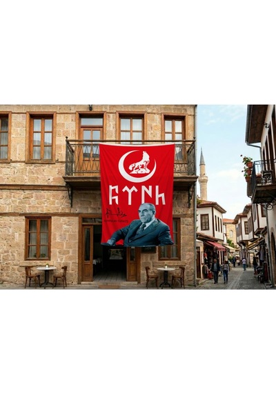 Bozkurt Hilal Ve Alparslan Türkeş 140gr Premium Raşel Kumaş Bayrak 300x450 Cm Diğer