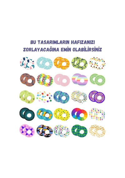 Doerkids Abstract Memory Game Eşleştirme Beceri Hafıza Oyunu 4 Farklı Kullanım