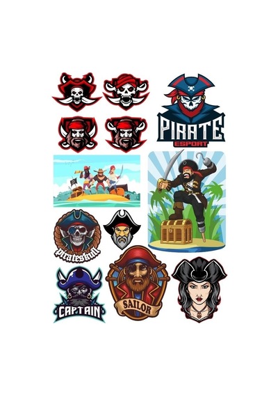 Korsanlar Sticker Set-1 13 Parça Telefon, Tablet, Defter, Laptop Sticker
