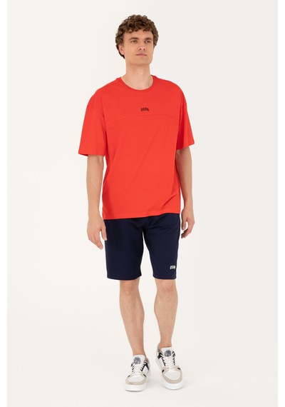 U.S. Polo Assn. Erkek Comfort Fit Bisiklet Yaka Kırmızı Tişört 50287083-VR030