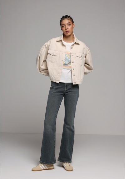 Colin's Colins Oversize Fit Düğmeli Astarsız Kadın Ecru Denim Ceket Cl1079821 Q1.v1 Dn44909 Denim