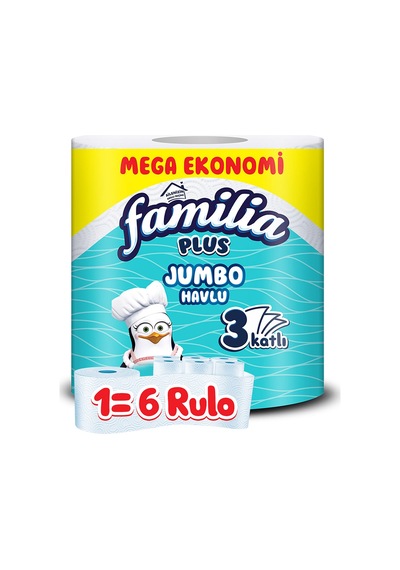 Familia Plus 3 Katlı Jumbo Kağıt Havlu Mega Ekonomi 6'lı