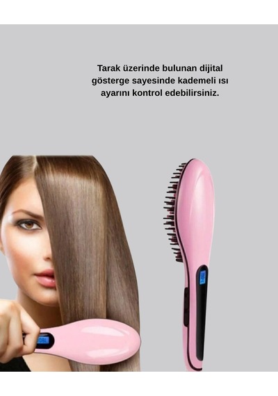 Profesyonel Saç Düzleştirici Tarak - 230 C Maksimum Isı, Hızlı Isınma Ve Seramik Plaka