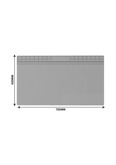 Isıya Dayanıklı Elektronik Tamir Matı Lehim Pedi 700 Mm X 400 Mm Gri