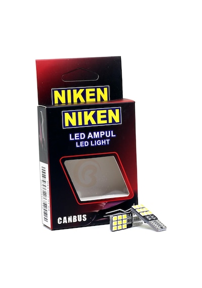 Niken 12V T10 Büyük Dipsiz Ampul 18 Led'Li 2’Li Set - Beyaz Işık