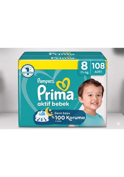 Prima Bebek Bezi 8 Beden 17+ Kg Xxx Large 108 Adet Süper