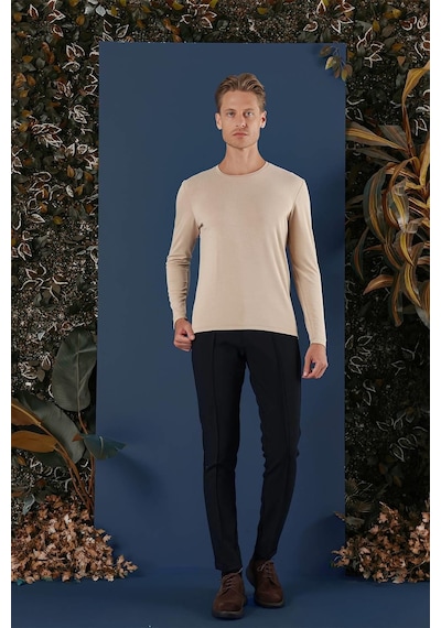 Efor Ts 870 Slim Fit Bej Spor T-shirt Bej