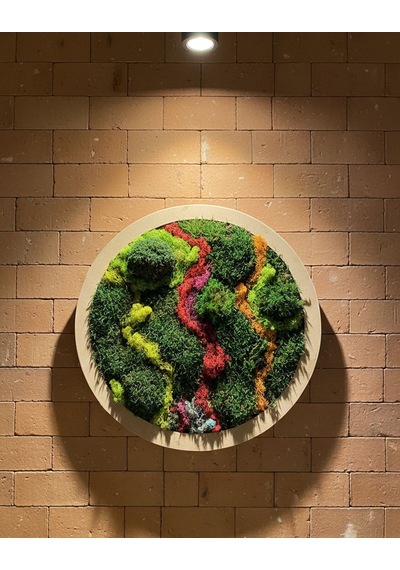 Yuvarlak Doğal Yosun Tablosu 60x60