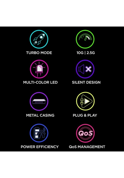 D-link Dms-106xt 6 Bağlantı Noktalı Çoklu Gigabit Yönetilmeyen Anahtar 5 X 2,5 Gigabit Ethernet, 1 X 10 Gigabit Ethernet, Turbo Modunda Rgb Aydınlatma, Alüminyum Muhafaza, Fansız, Igmp Gözetleme, Bağlantı Noktası Tabanı Qos D-link Dms-106xt 6 Bağlantı Noktalı Çoklu Gigabit Yönetilmeyen Anahtar 5 X 2,5 Gigabit Ethernet, 1 X 10 Gigabit Ethernet, Turbo Modunda Rgb Aydınlatma, Alüminyum Muhafaza, Fansız, Igmp Gözetleme, Bağlantı Noktası Tabanı Qos