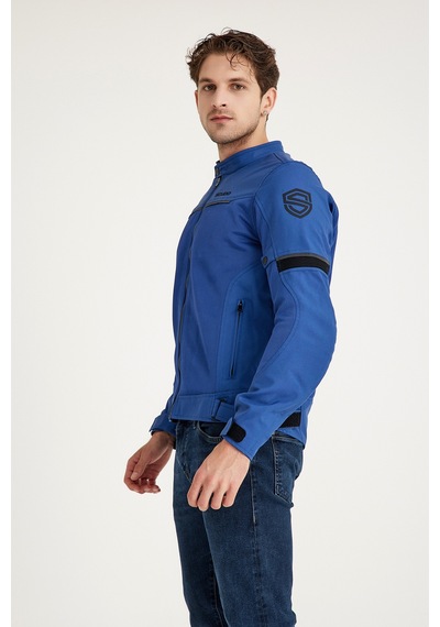 Scudo Milano Erkek Motosiklet Ceketi Mavi