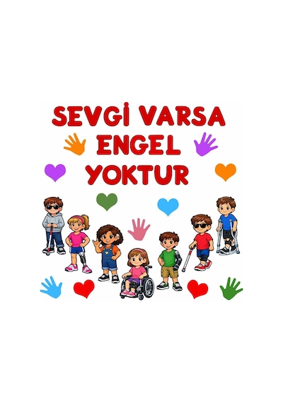 Engelliler Haftası Okul Panosu Figür Seti Hazır Kesim Sınıf Süsü 7