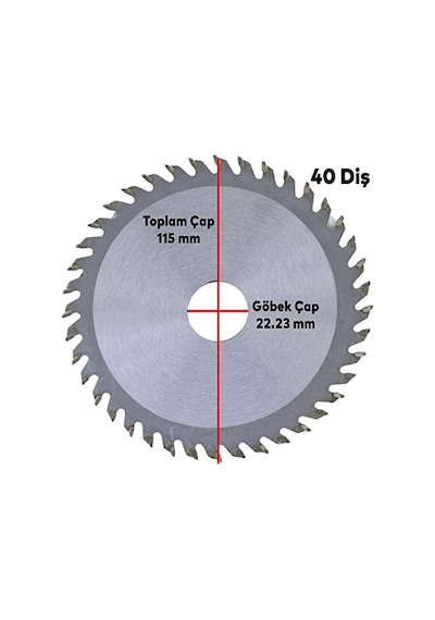 Badem10 Testere Spiral Ağaç Ahşap Sunta Kesme Testeresi 115 Mm 40 Diş 2 Adet