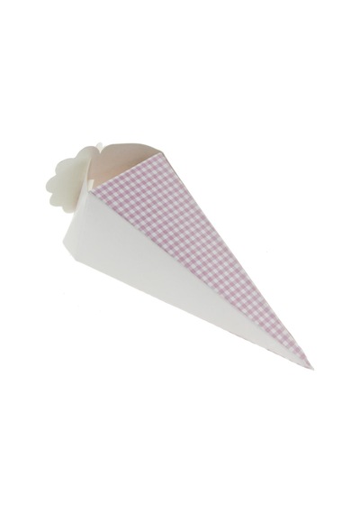 50 Adet 12cm Karton Küçük Külah Ekoseli Lokumluk