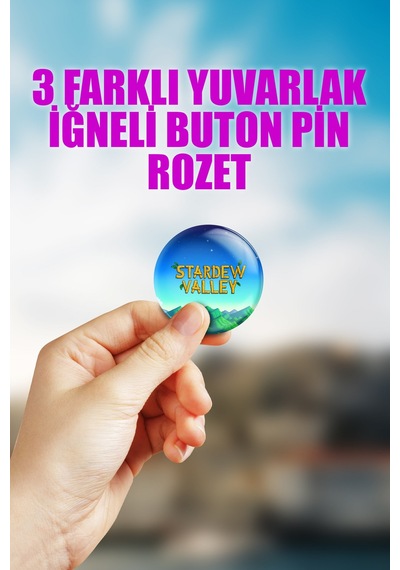 Stardew Valley Video Oyun Çanta Süsü İğneli Buton Rozet Seti 3 Adet Üçlü