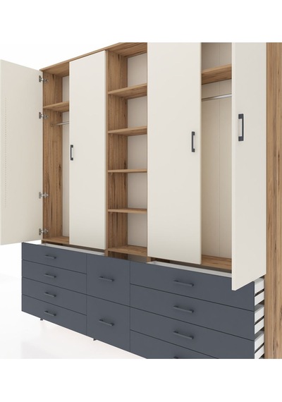 Arges Dolap 9 Raflı 10 Çekmeceli 2 Askılı 220x30x243 Çam-aytaşı/antrasit Aytası/antrasıt Arges Dolap 9 Raflı 10 Çekmeceli 2 Askılı 220x30x243 Çam-aytaşı/antrasit Aytası/antrasıt