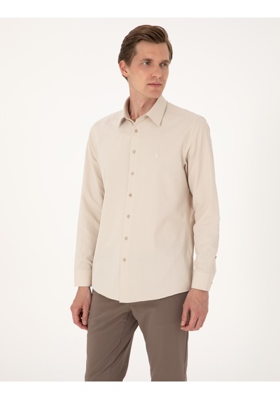 Pierre Cardin Erkek Bej Gömlek Basic 50316734-vr011 Bej