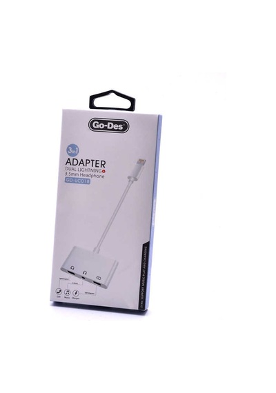 Go Des GD-UC018 Lightning Kulaklık - Şarj - 3.5 mm Aux Dönüştürücü Adaptör - ZORE-257775