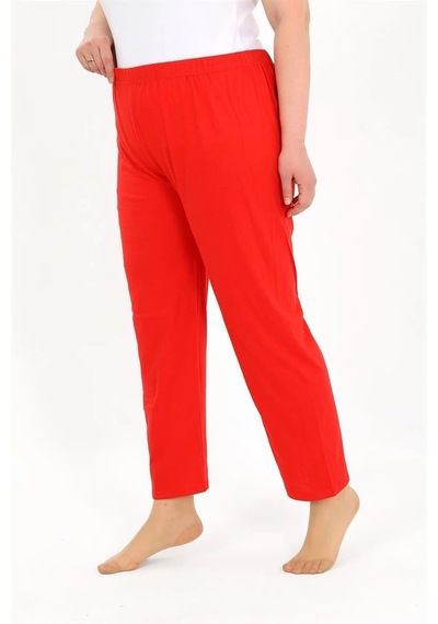 Mtm My The Mall Kadın Pamuklu Büyük Beden Alt Pijama Kırmızı Kırmızı
