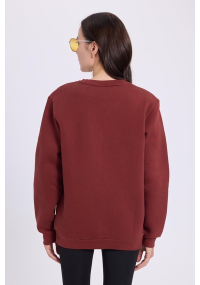 Tudors Kadın Oversize Geniş Kesim Pamuklu 3 İplik İçi Polarlı Basic Kiremit Bisiklet Yaka Sweatshirt-41557 Kiremit Tudors Kadın Oversize Geniş Kesim Pamuklu 3 İplik İçi Polarlı Basic Kiremit Bisiklet Yaka Sweatshirt-41557 Kiremit