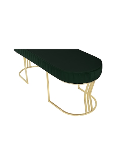 Viego Gold Striped- Yeşil Kapitoneli Chester Model Puf & Bench & Koltuk & Uzun Makyaj Puff & Yatak Ucu &önü