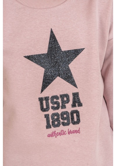 U.S. Polo Assn. Kız Çocuk Baskılı Pembe Uzun Kol Eşofman Takımı Us2719-c-v2 Us2719-c-v2