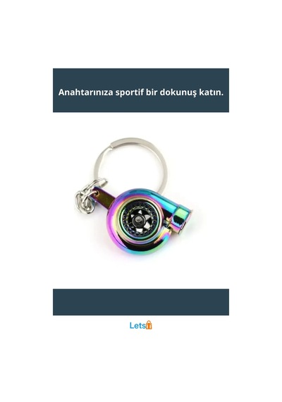Havalı Oto Turbo Anahtarlık 9.5cm 3cm 3cm Araba Dekorasyon Çok Renkli