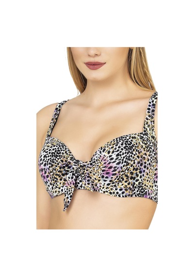 Endeep Kadın Büyük Beden Balenli Destekli Renkli Leopar Desenli Bikini Takımı Pembe-gri Endeep Kadın Büyük Beden Balenli Destekli Renkli Leopar Desenli Bikini Takımı Pembe-gri