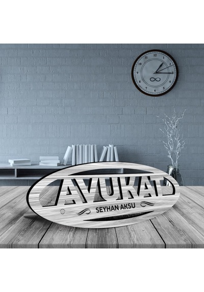 Kişiye Özel Mesleki Avukat Ahşap Masa İsimliği model E2 N11.20935