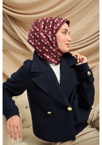 Silk Home Twill İpek Eşarp 11481-41 Siyah, Vişne, Kırmızı, Gri